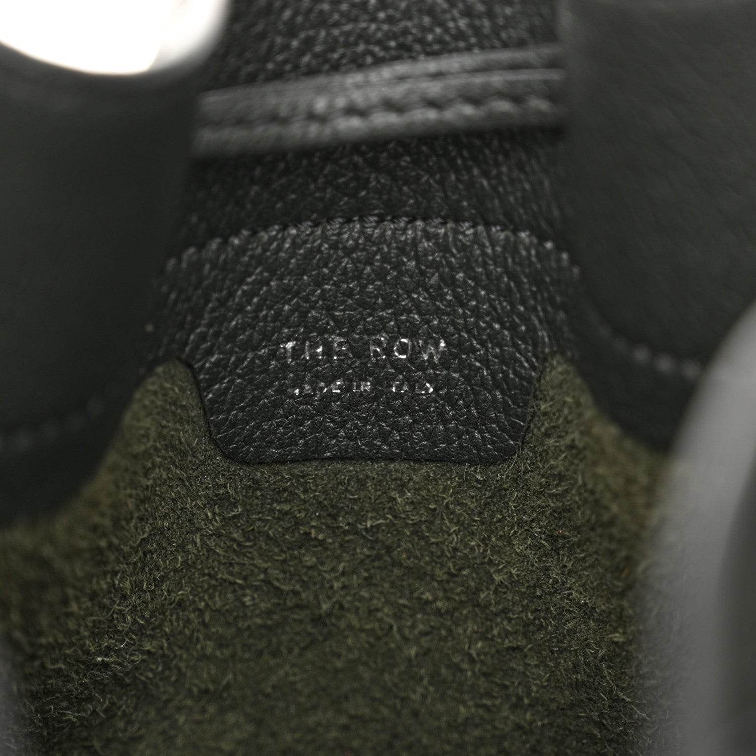 The Row Grained Calfskin Drawstring Pouch Grey 6 of 10