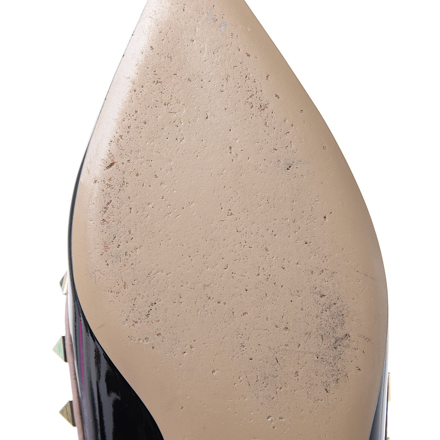 Valentino Garavani Patent Nappa Rockstud Ballerina Flats 35 Black Poudre 8 of 13