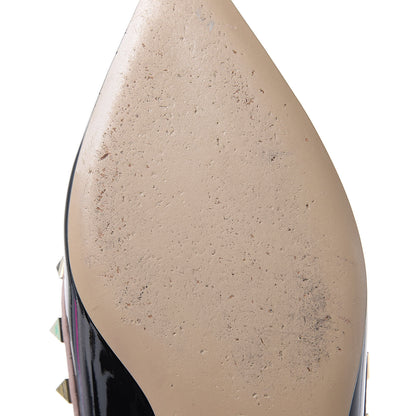 Valentino Garavani Patent Nappa Rockstud Ballerina Flats 35 Black Poudre 8 of 13