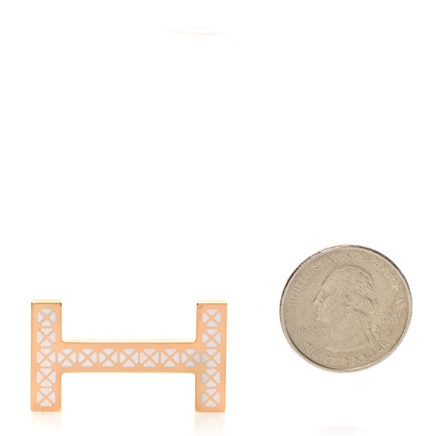Hermes Focus Medor Laquee 13mm Belt Buckle White Rose Gold 2 of 4