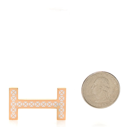 Hermes Focus Medor Laquee 13mm Belt Buckle White Rose Gold 2 of 4