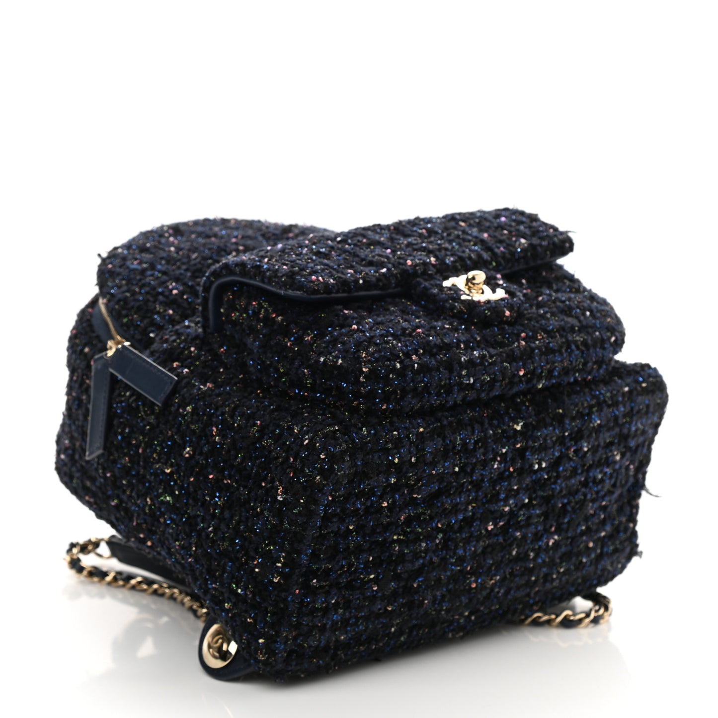 Tweed Front Pocket Backpack Navy