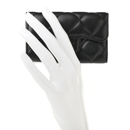 Chanel Lambskin Quilted 6 Key Holder Black 2 of 9