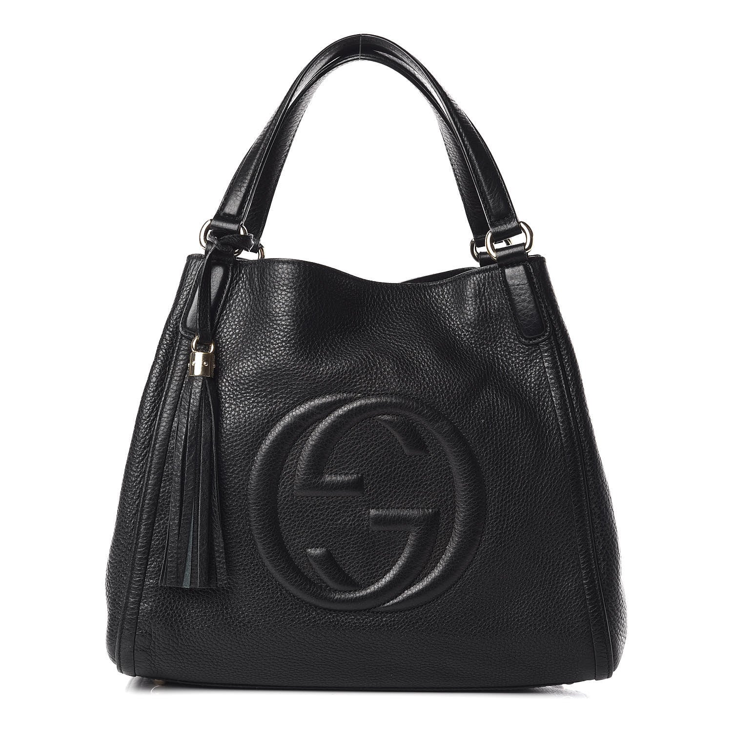 Gucci Pebbled Calfskin Medium Soho Shoulder Bag Black 1 of 12
