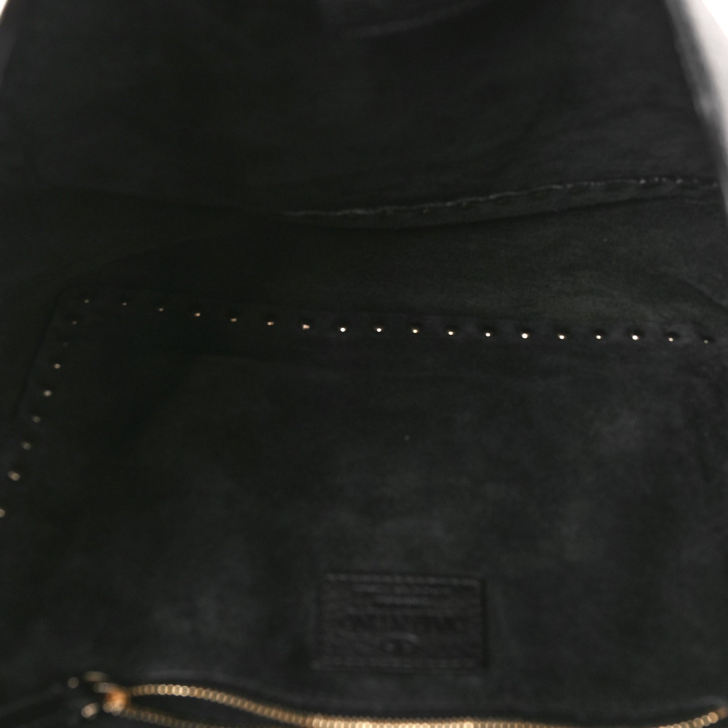 Pebbled Calfskin Rockstud Flip Lock Flap Messenger Satchel Black