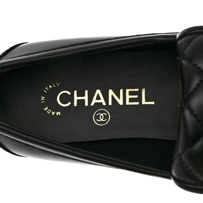 Chanel Lambskin Quilted CC Turnlock Loafers 38 Black 7 of 11
