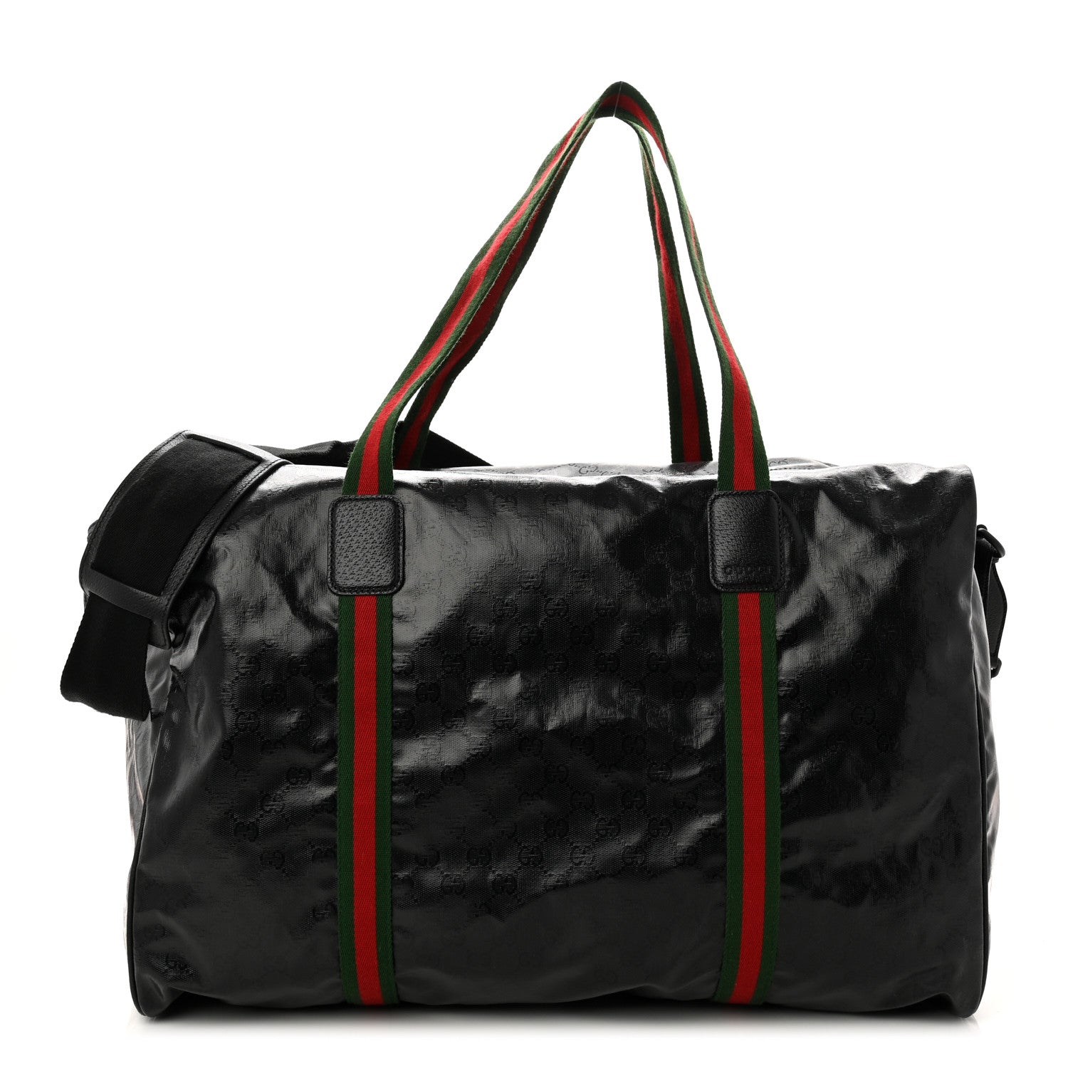 Gucci Crystal Monogram Web Large Duffle Bag Black 1 of 10