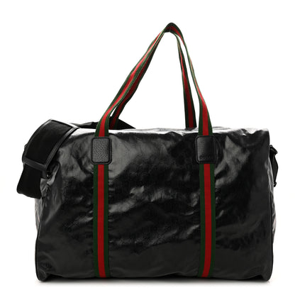 Gucci Crystal Monogram Web Large Duffle Bag Black 1 of 10