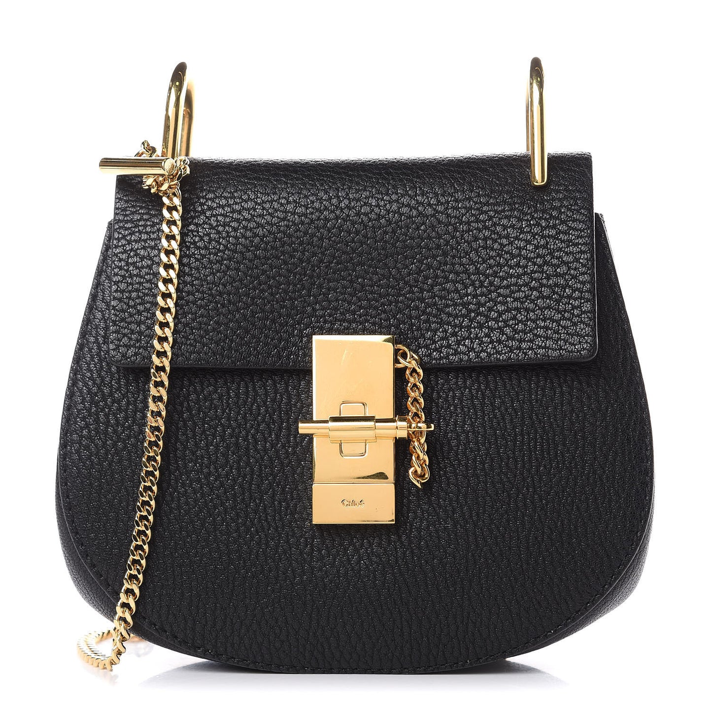 Grained Lambskin Mini Drew Shoulder Bag Black