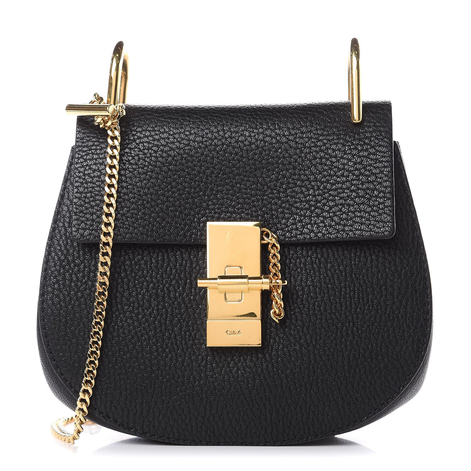 Chloe Grained Lambskin Mini Drew Shoulder Bag Black 1 of 8
