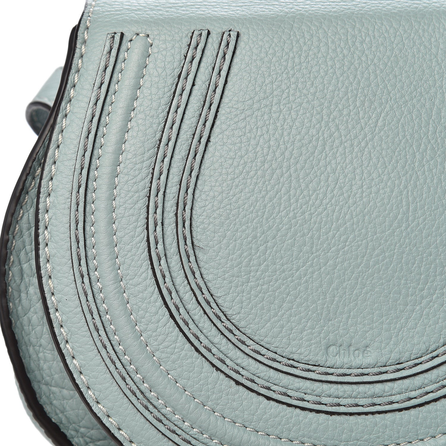 Chloe Calfskin Mini Marcie Round Crossbody Bag Faded Blue 11 of 12