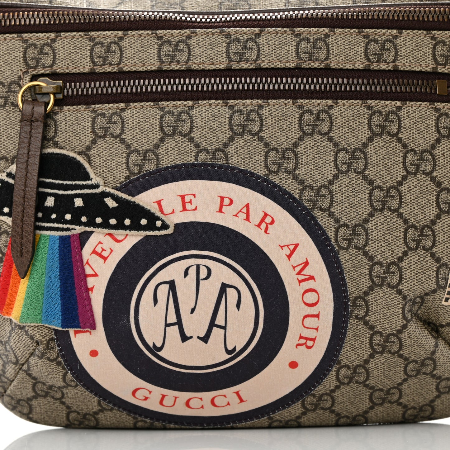 GG Supreme Monogram Courrier Belt Bag Beige New Acero
