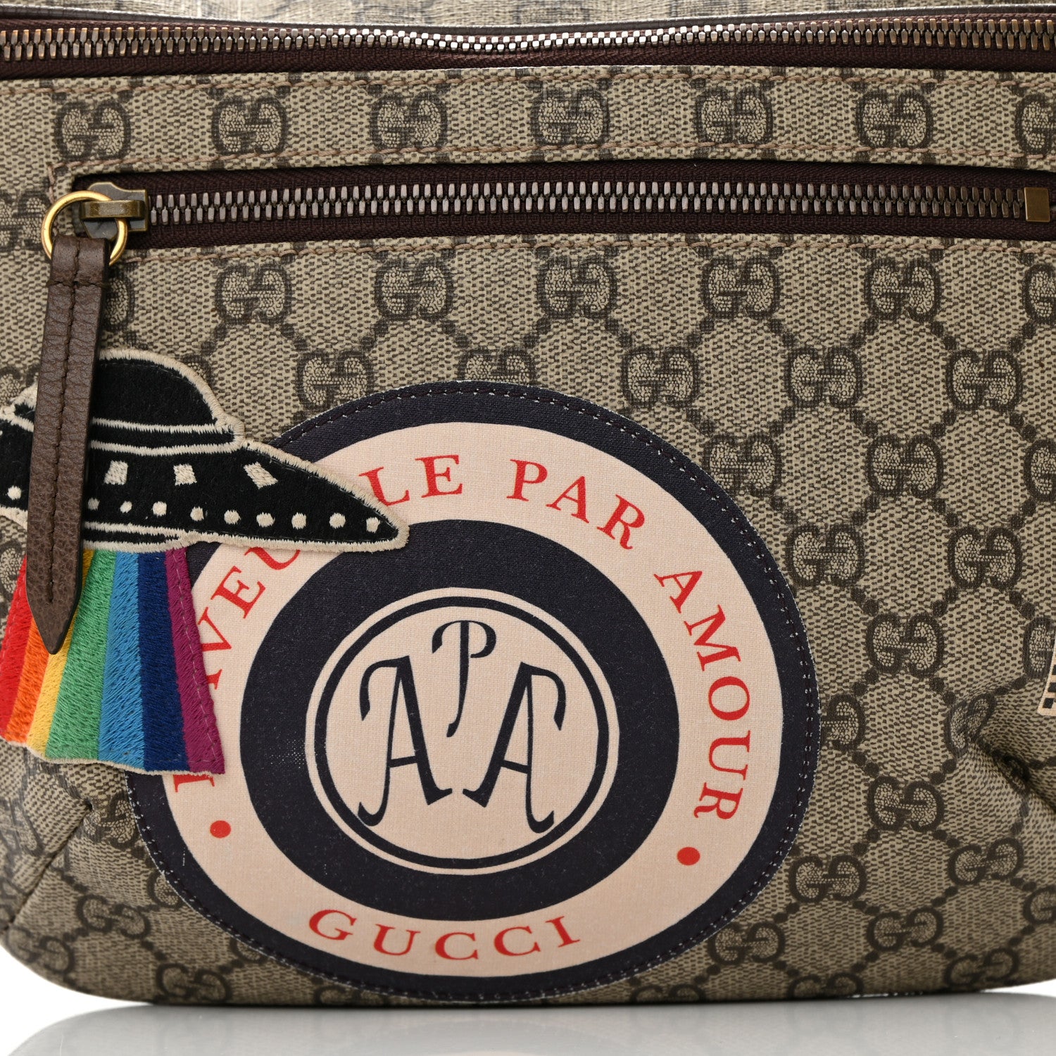 Gucci GG Supreme Monogram Courrier Belt Bag Beige New Acero 8 of 13
