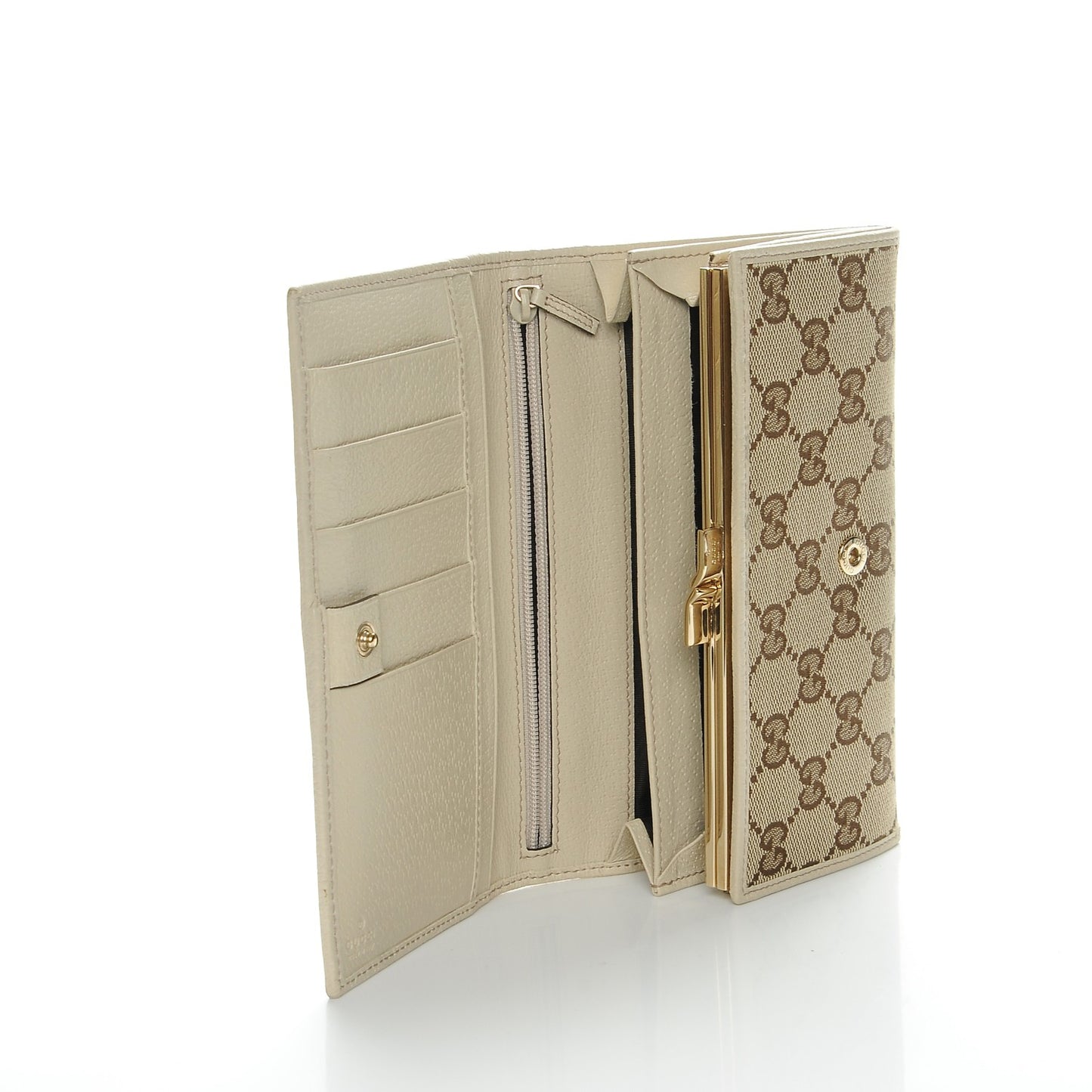 Monogram Metal Bar Continental Flap Wallet Off White