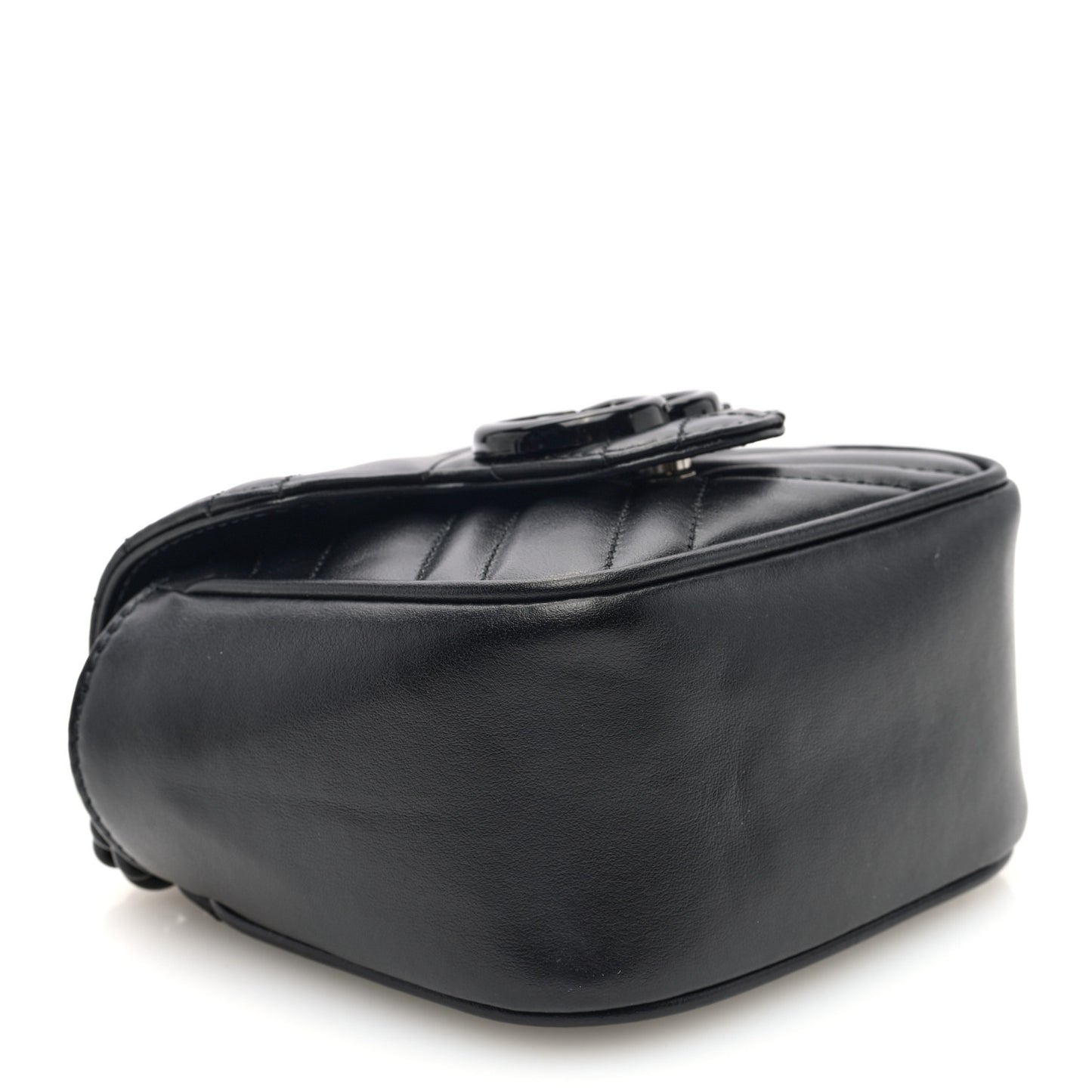 Calfskin Matelasse Monochrome GG Marmont Chain Mini Belt Bag Black