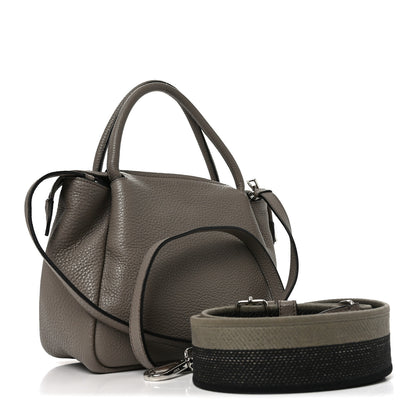 Prada Vitello Daino Soft Small Zippered Top Handle Bag Argilla 3 of 9