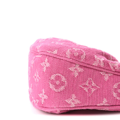 Louis Vuitton Monogram Denim Pochette Valley Fuchsia 9 of 10