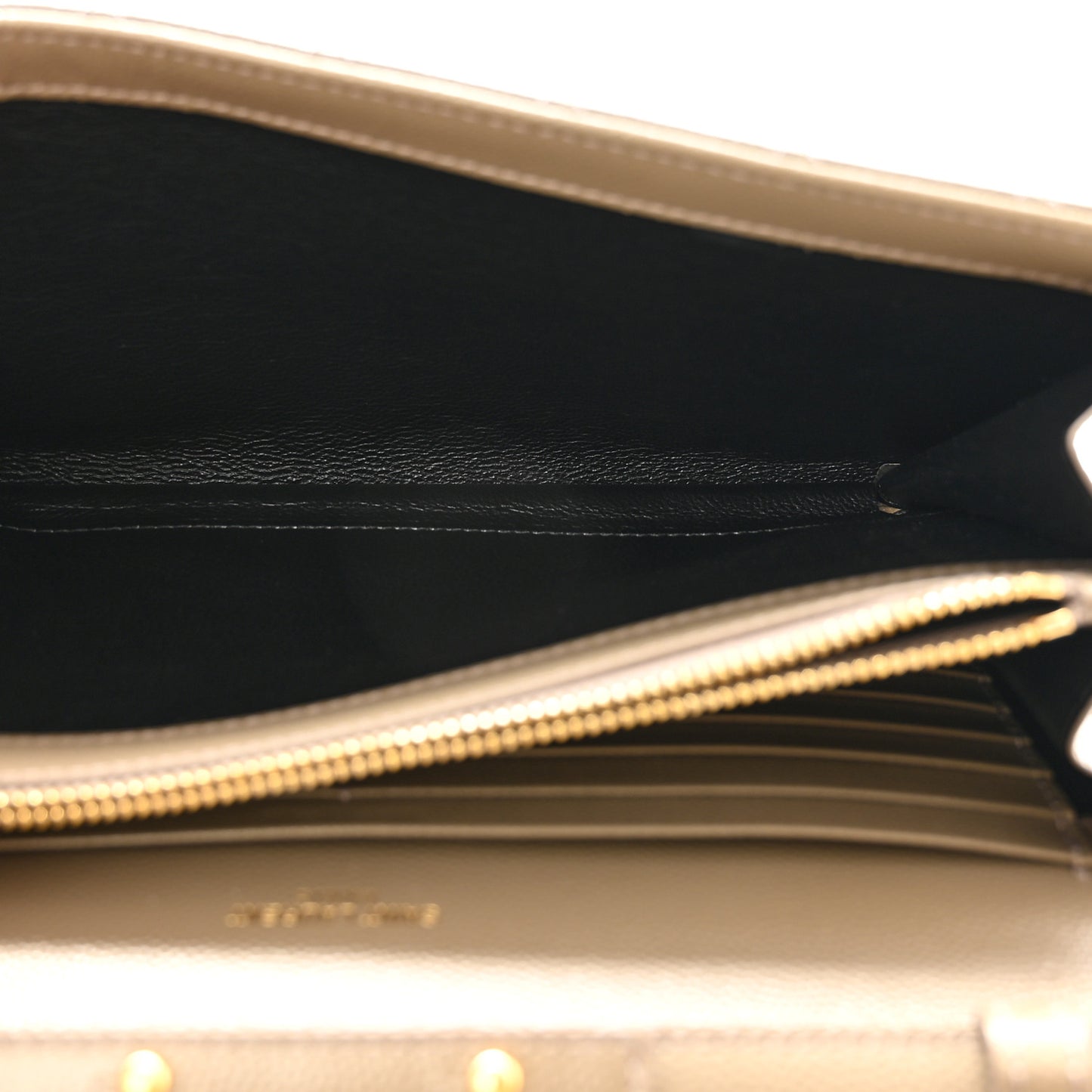Grain De Poudre Mixed Matelasse Triquilt Monogram Chain Wallet Dark Beige