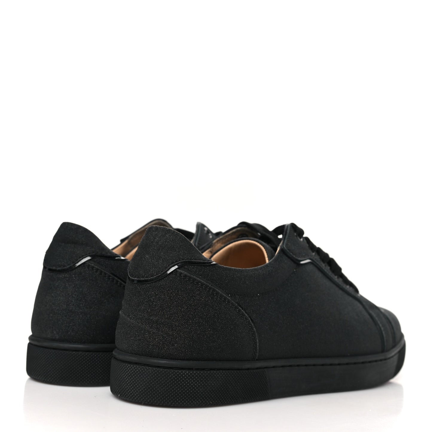 Glitter Calfskin Vieira Flat Sneakers 40 Black