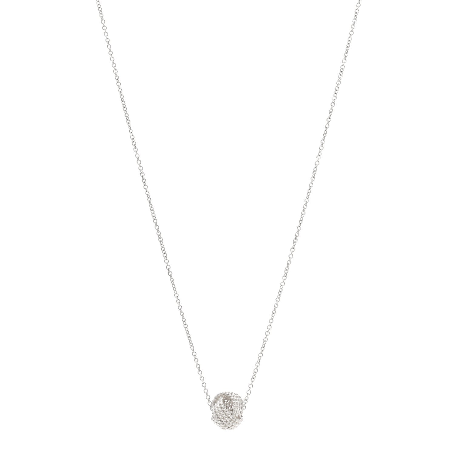 Tiffany Sterling Silver Twist Knot Pendant Necklace 1 of 5