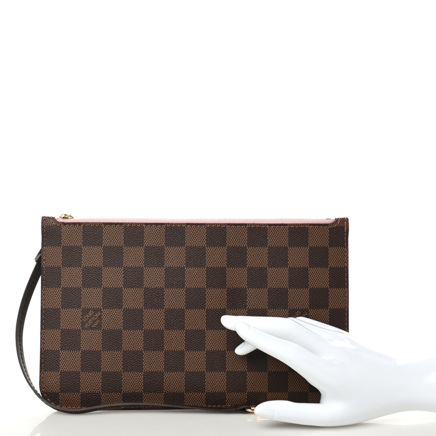 Louis Vuitton Damier Ebene Neverfull MM GM Pochette Rose Ballerine 2 of 7