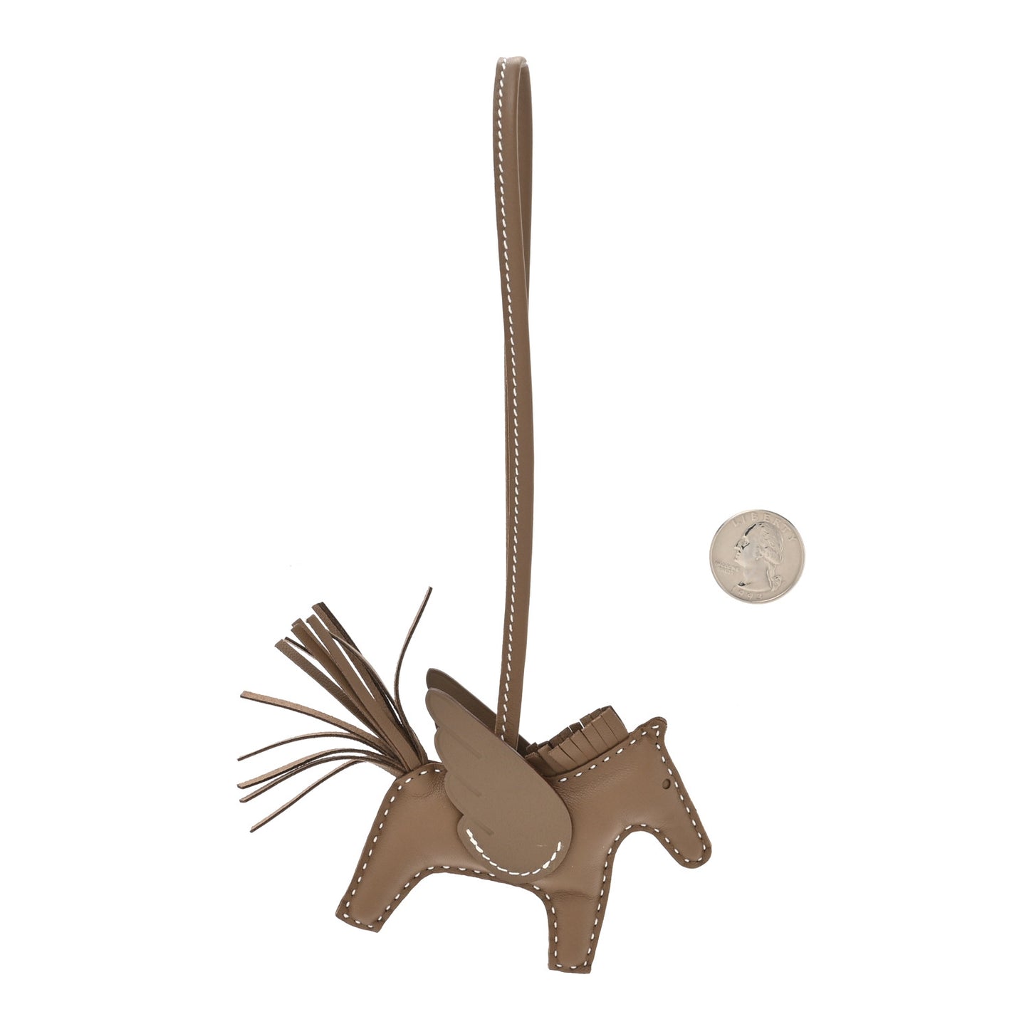 Milo Lambskin Grigri Rodeo Pegase Horse Bag Charm PM Etoupe
