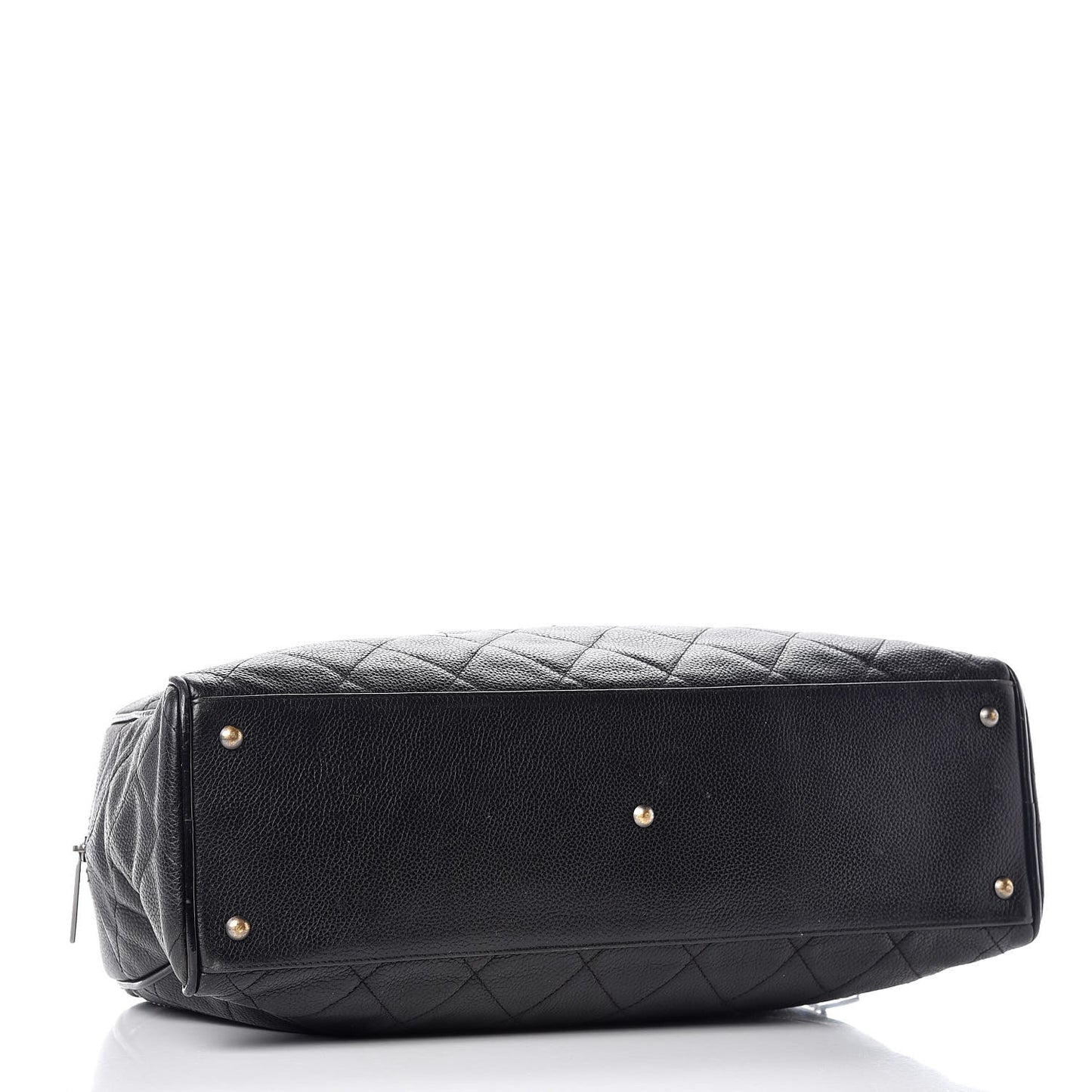 Caviar Patent Quilted Large Bowler Black