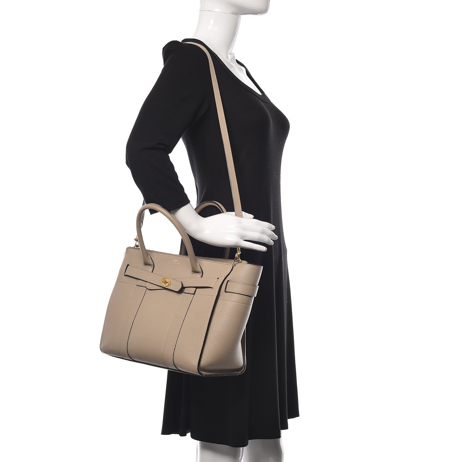 Mulberry Classic Grain Small Bayswater Zip Tote Dune 2 of 9