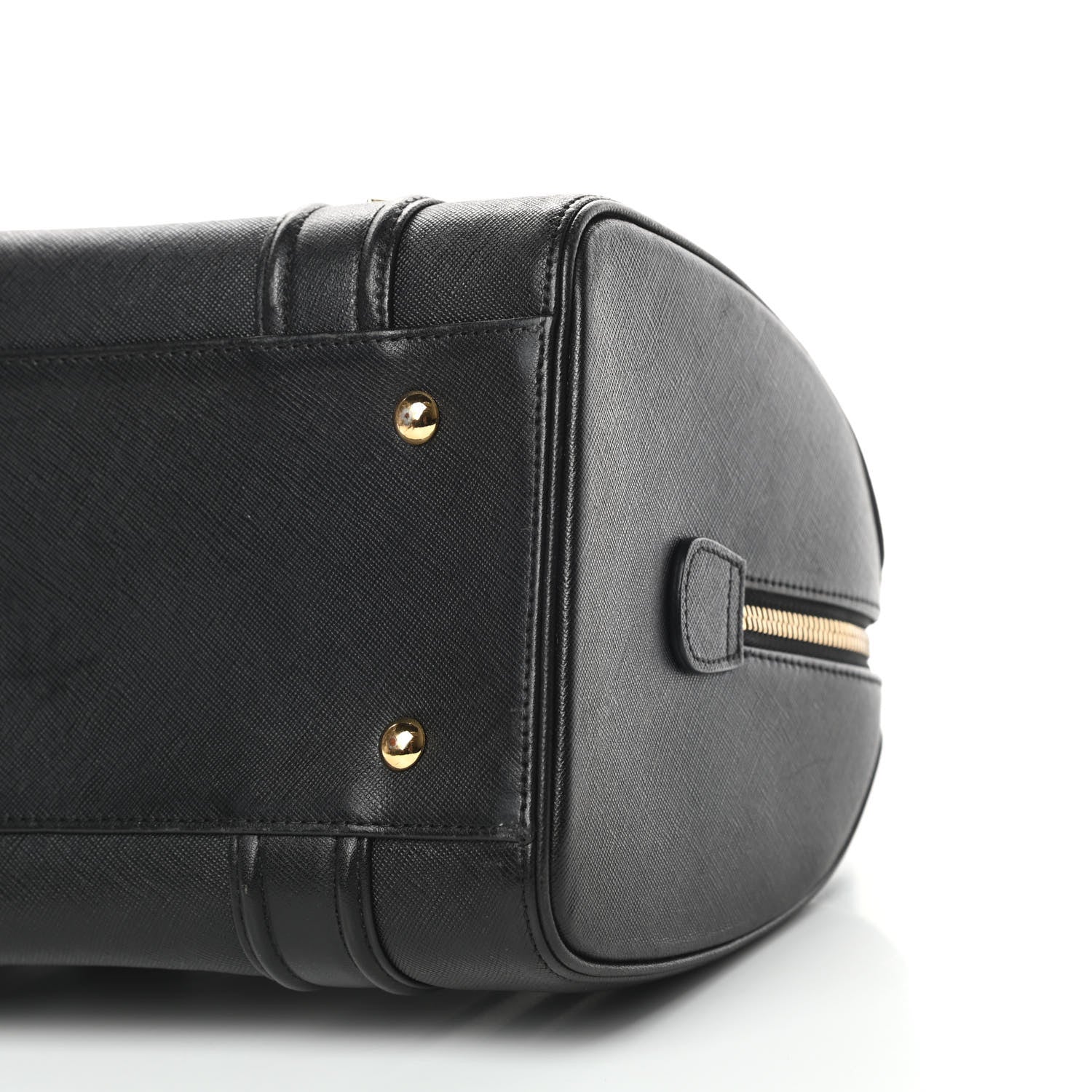 MCM Grained Calfskin Studded Boston Bag Black 10 of 14