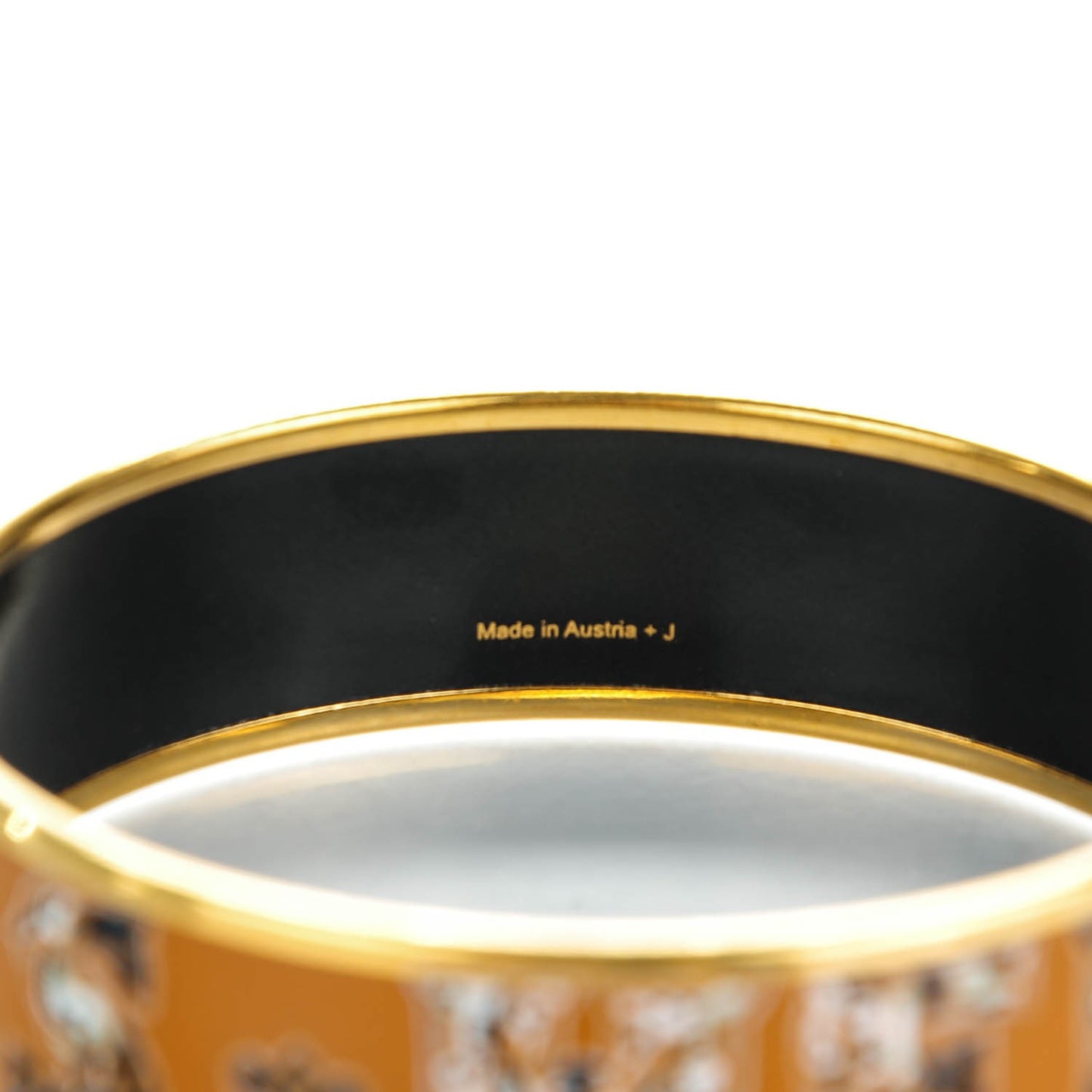 Enamel Printed Alphabet Russe Wide Bracelet 70 Potiron