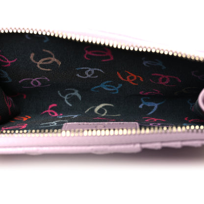 Chanel Caviar Quilted CC Zip Around Card Holder Pink 6 of 9