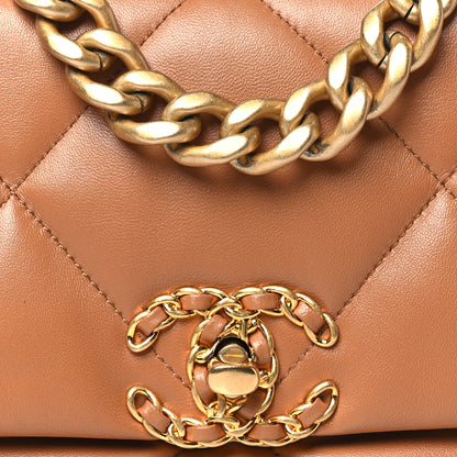 Chanel Lambskin Quilted Medium Chanel 19 Flap Brown 8 of 10