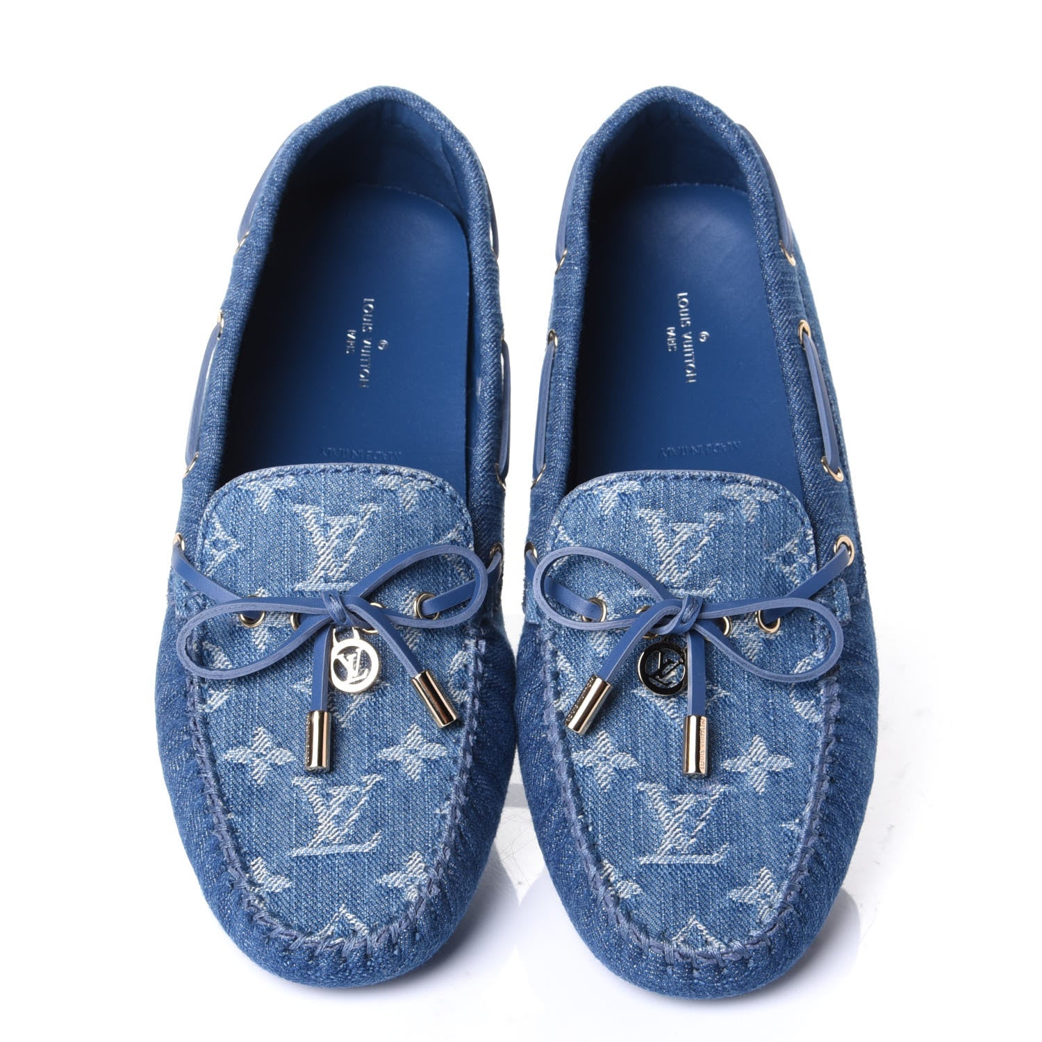 Louis Vuitton Monogram Denim Gloria Loafers 39.5 Blue 5 of 10