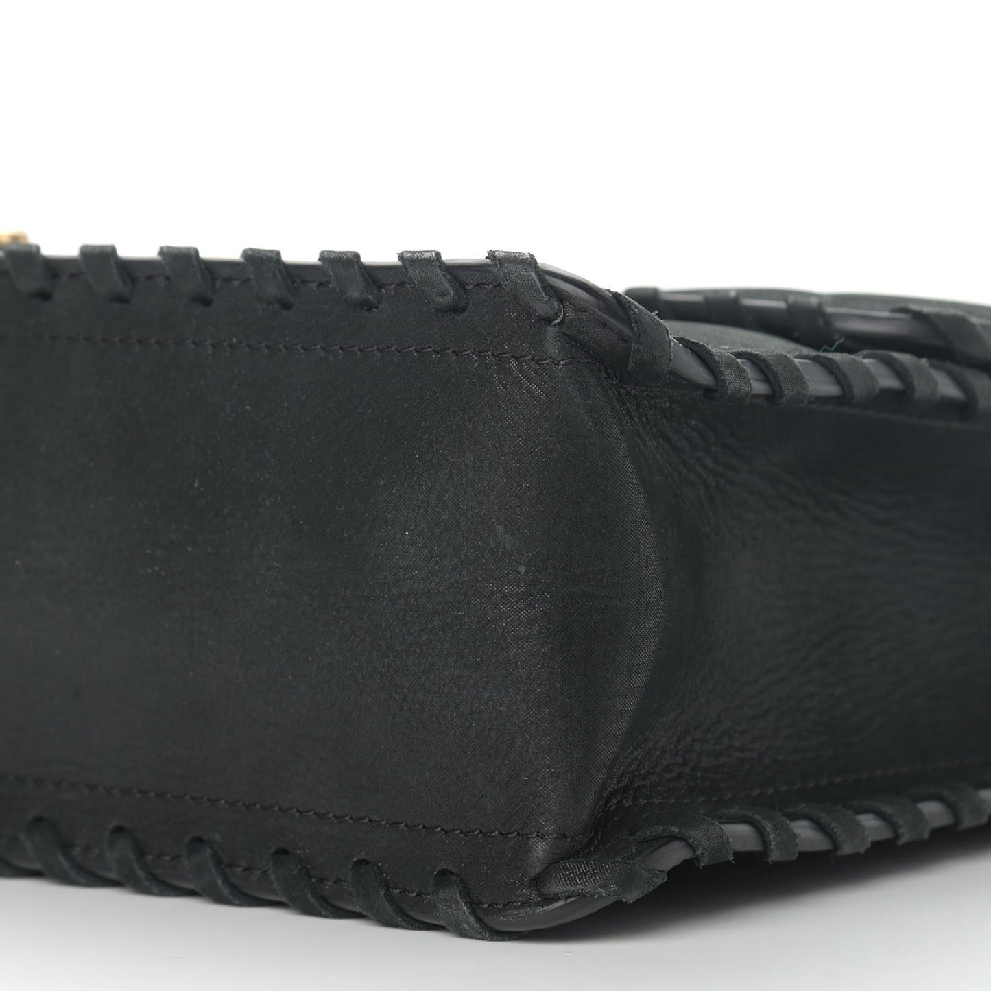 Iridescent Calfskin Jumbo Happy Stitch Flap Black