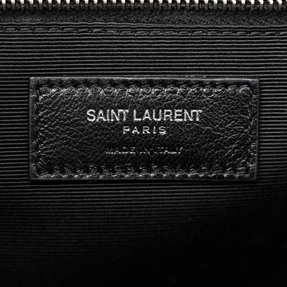 Saint Laurent Grain De Poudre Textured Mixed Matelasse Large Triquilt Monogram Satchel Black 6 of 11