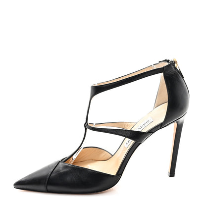 Jimmy Choo Calfskin Saoni 100 Pumps 39.5 Black 1 of 10