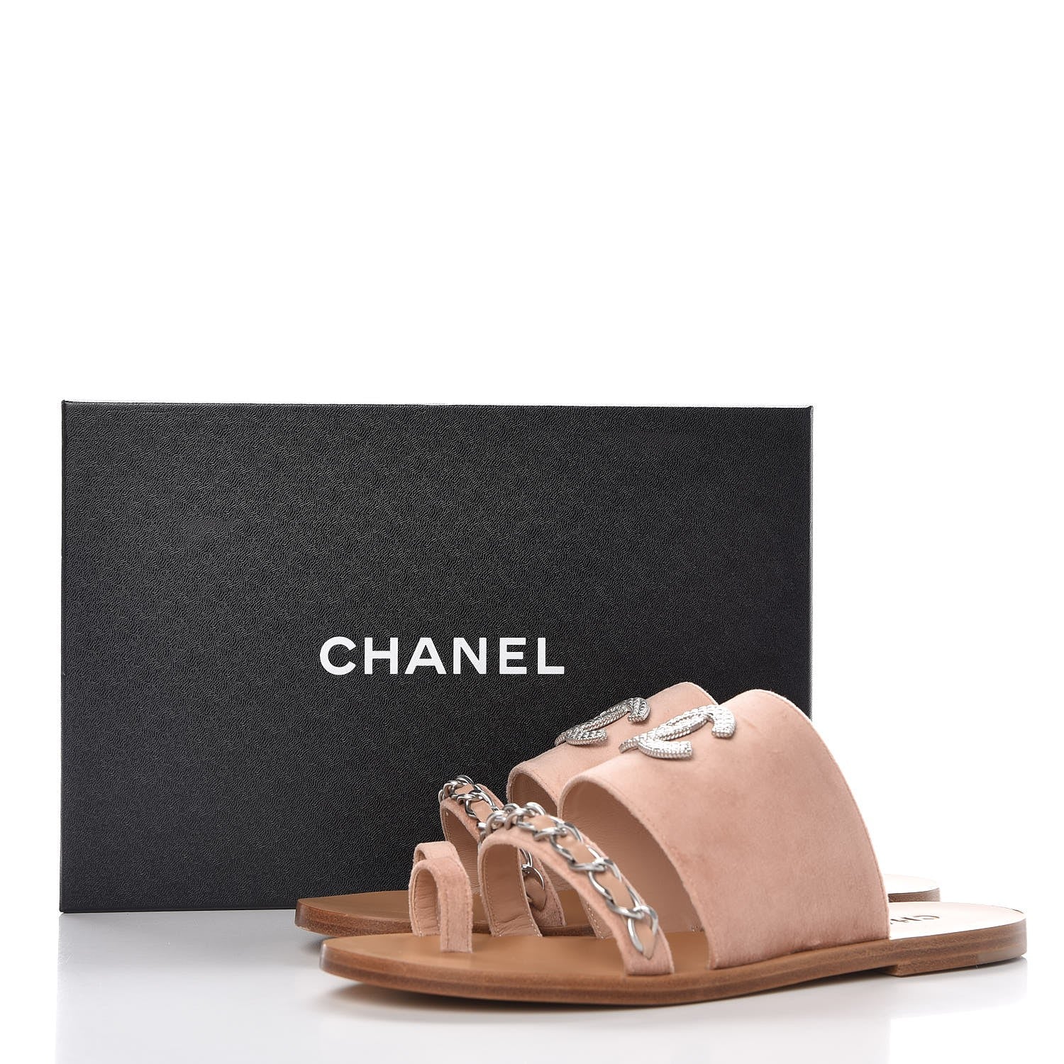 Chanel Velvet Chain Mule Sandals 40 Pink 9 of 9
