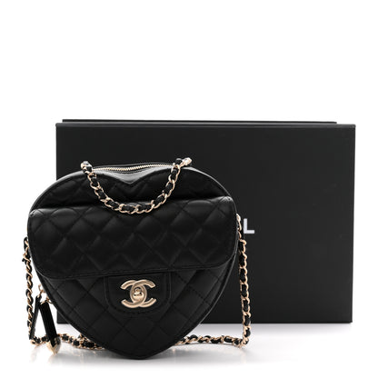Chanel Lambskin Quilted CC In Love Heart Bag Black 11 of 11