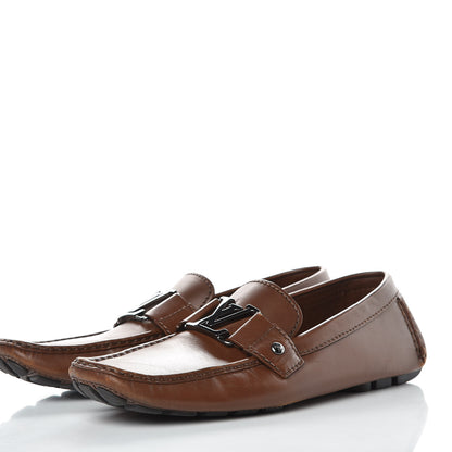 Louis Vuitton Calfskin Monte Carlo Moccasin Loafers 7.5 Cognac 3 of 9