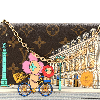 Louis Vuitton Monogram 2022 Christmas Animation Paris Pochette Felicie Chain Wallet Pink 8 of 11