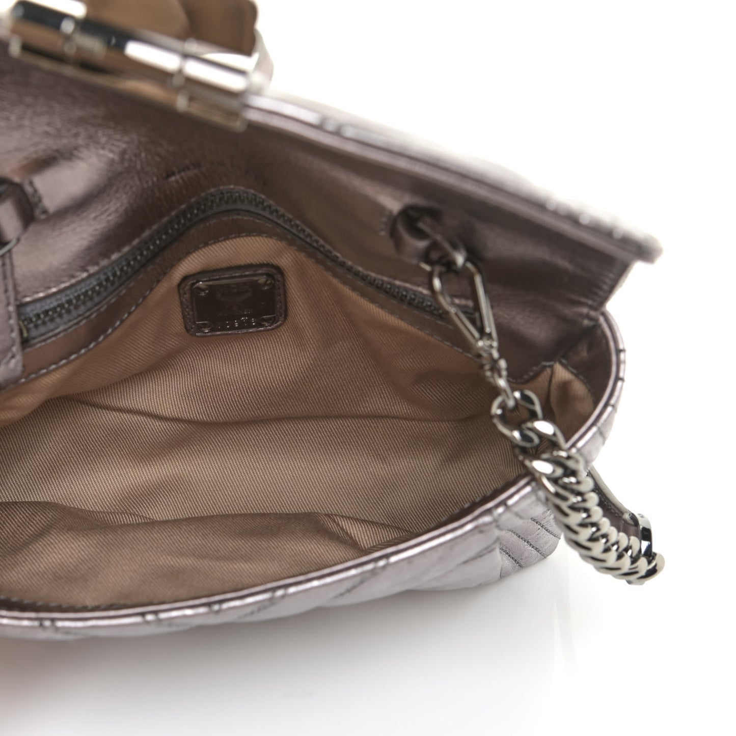 Metallic Calfskin Small Patricia Belt Bag Berlin Silver