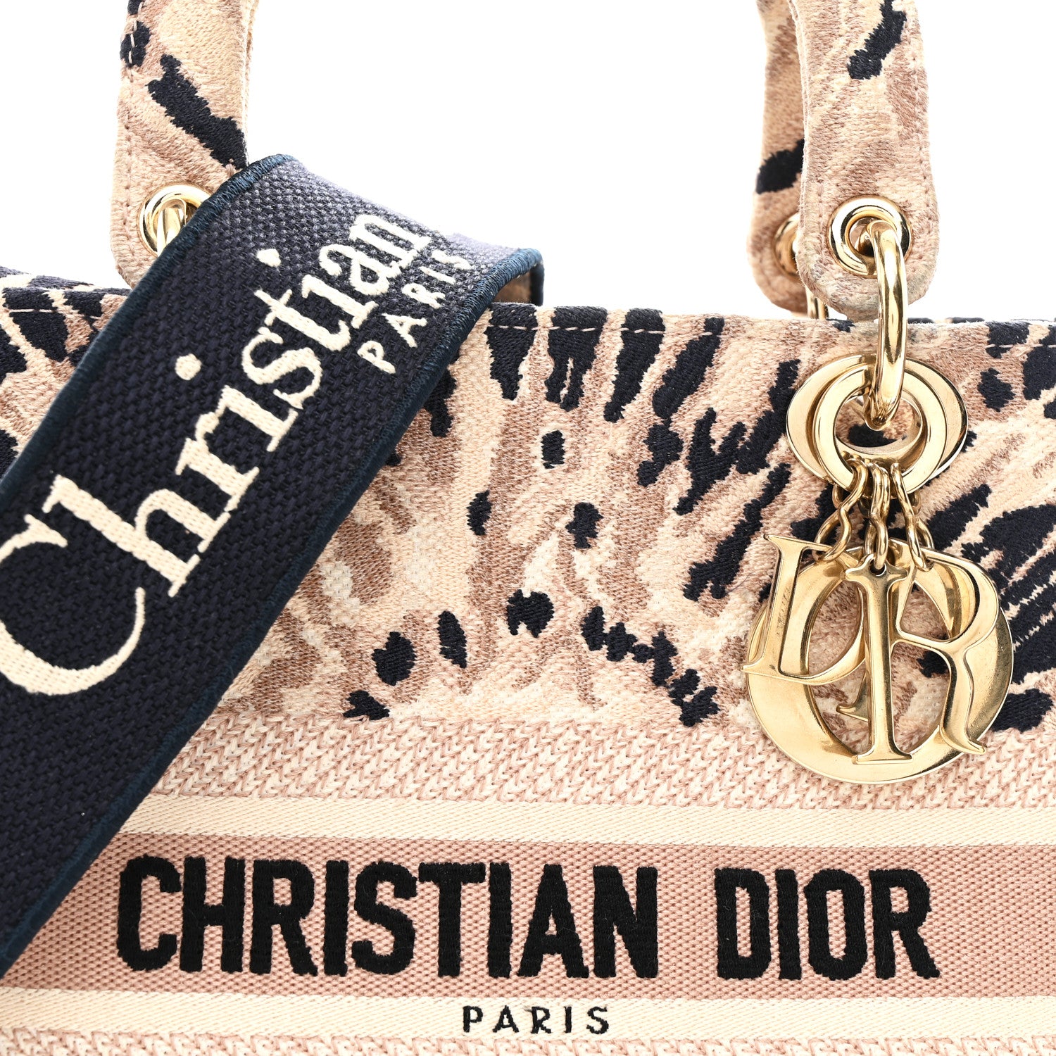 Christian Dior Canvas Embroidered Medium Tie And Dior Lady D-Lite Multicolor 15 of 21