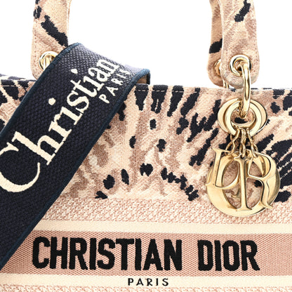Christian Dior Canvas Embroidered Medium Tie And Dior Lady D-Lite Multicolor 15 of 21