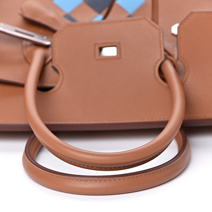 Hermes Swift Epsom Tressage Birkin 35 Gold Bleu du Nord Bleu Indigo 19 of 33