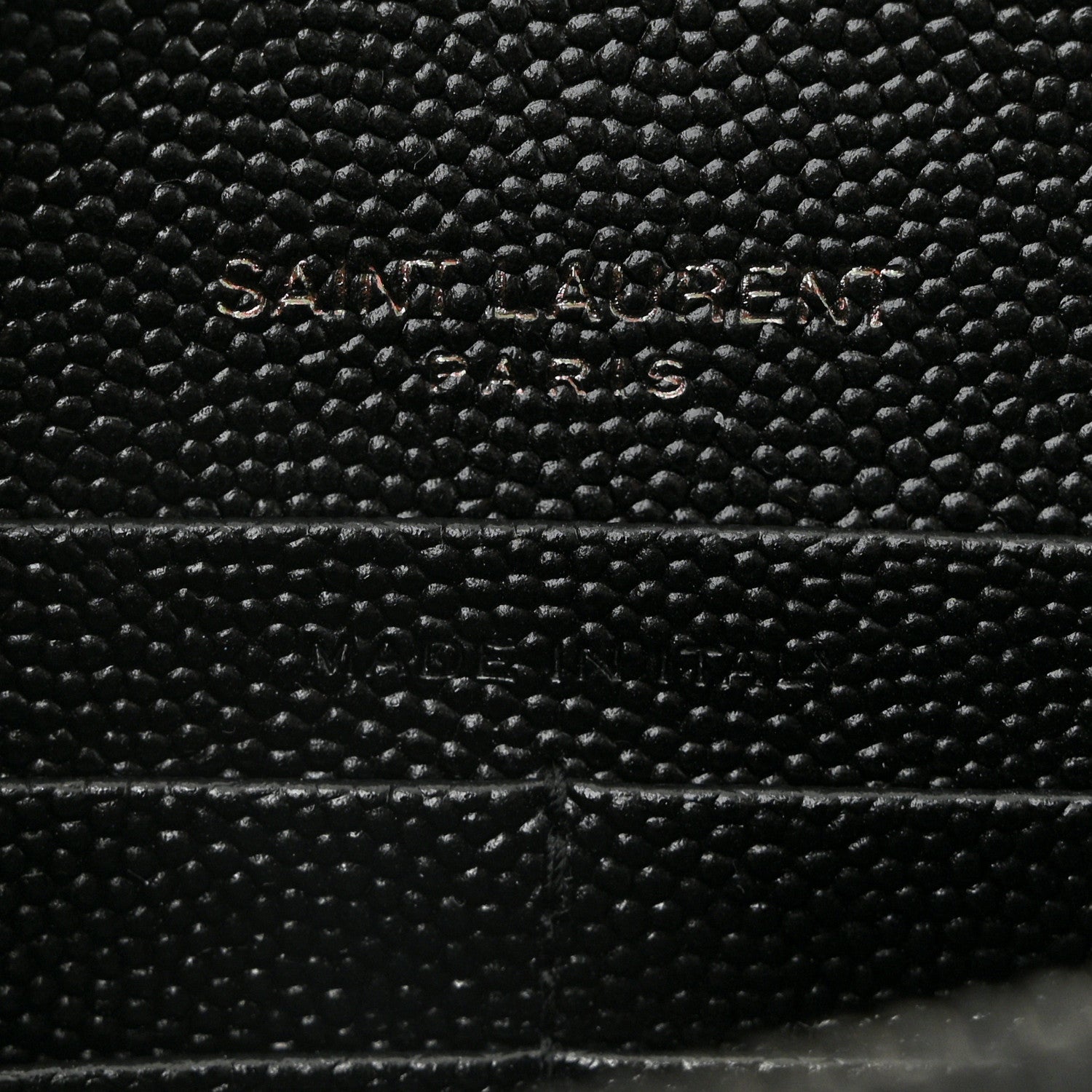 Saint Laurent Grain De Poudre Matelasse Chevron Monogram Monochrome Envelope Chain Wallet Black 5 of 10