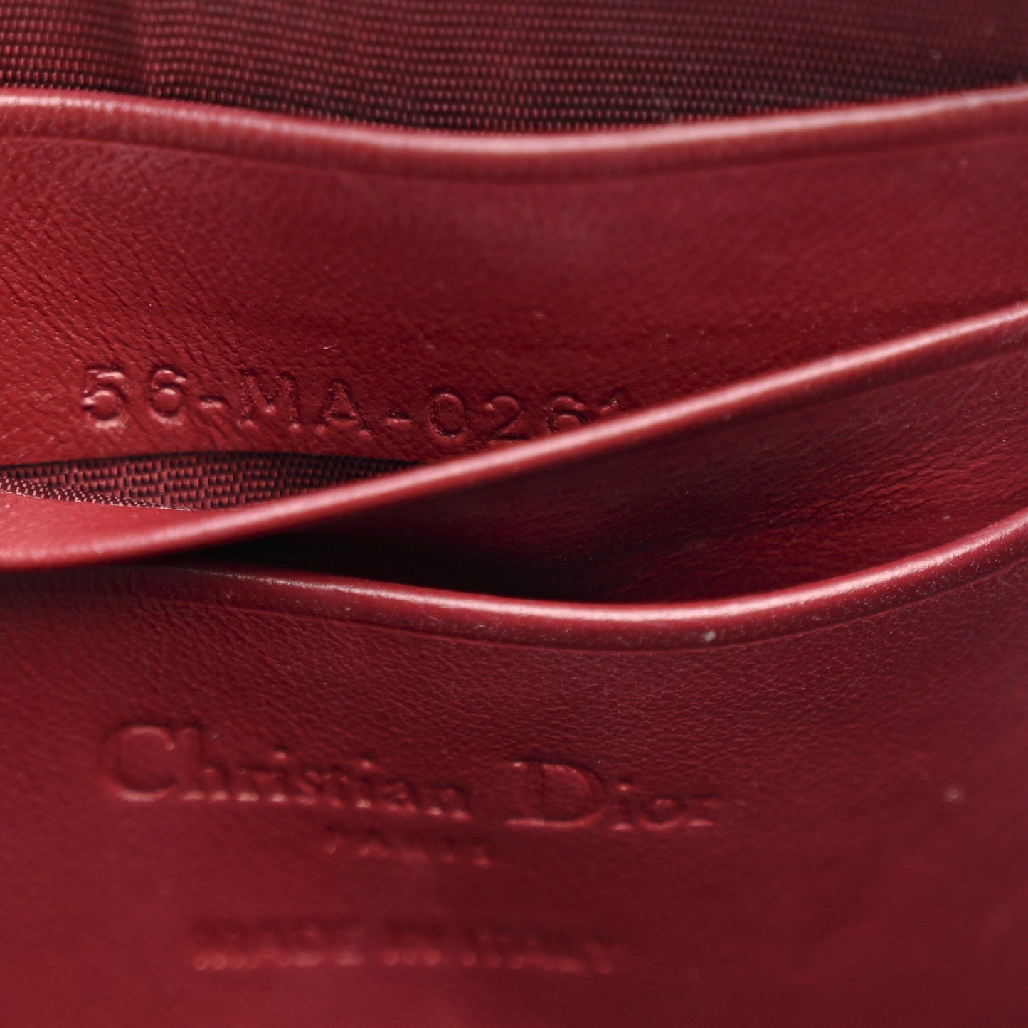 Patent Cannage Lady Dior Phone Holder Red