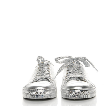 Chanel Laminated Lambskin Sneakers 40 Silver 2 of 12
