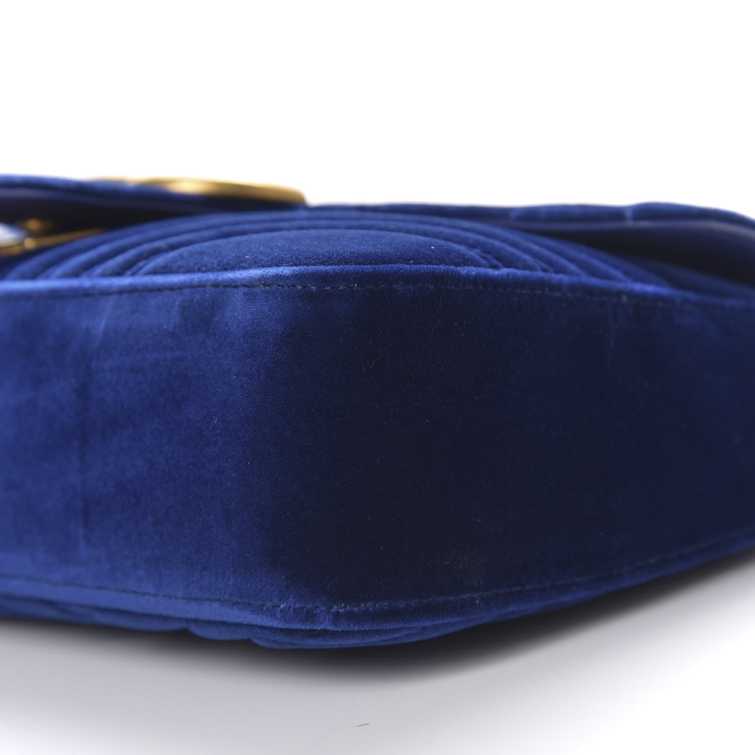 Gucci Velvet Matelasse Medium GG Marmont Shoulder Bag Cobalt Blue 6 of 9