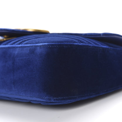 Gucci Velvet Matelasse Medium GG Marmont Shoulder Bag Cobalt Blue 6 of 9