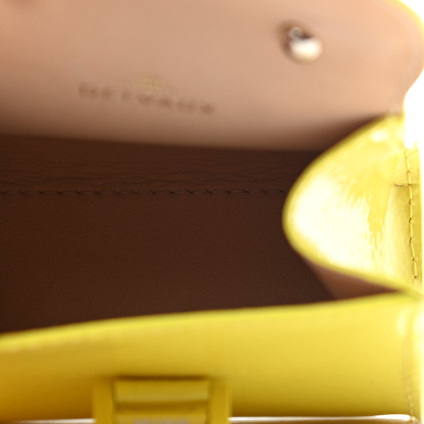 Patent Calfskin Mini Brillant Bag Charm Yellow